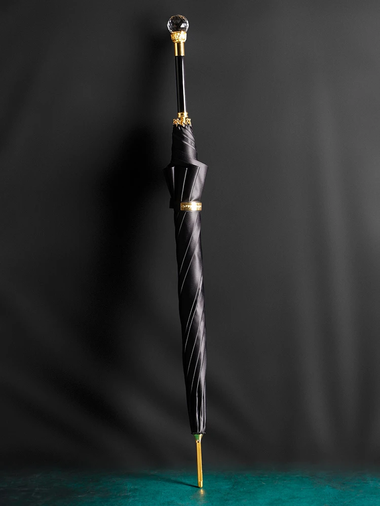 

Large double large umbrella solid color simple unisex straight umbrella