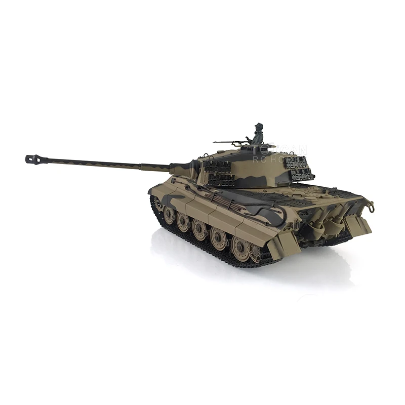 Heng longo 2.4g 1/16 7.0 plástico alemão rei tigre rtr camo amarelo rc tanque 3888a tigre ii bb unidade de tiro somke carros th19733