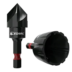 EZARC 2PCS Deburring Chamfer Tool Set, External Rotary Chamfer Tool and Internal Countersink Drill Bit for Metalworking