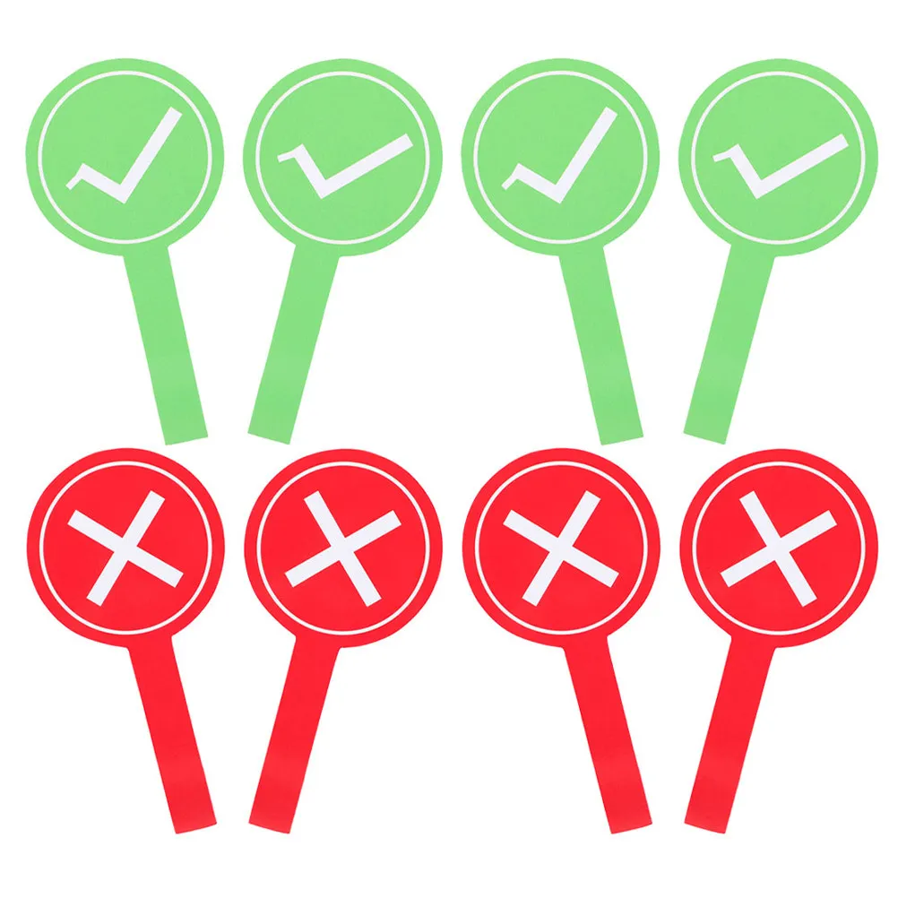 

8Pcs Interactive True False Voting Paddles Green Red Yes No Hand Held Classroom Game Judge Boards Reusable Dry Erase Answer