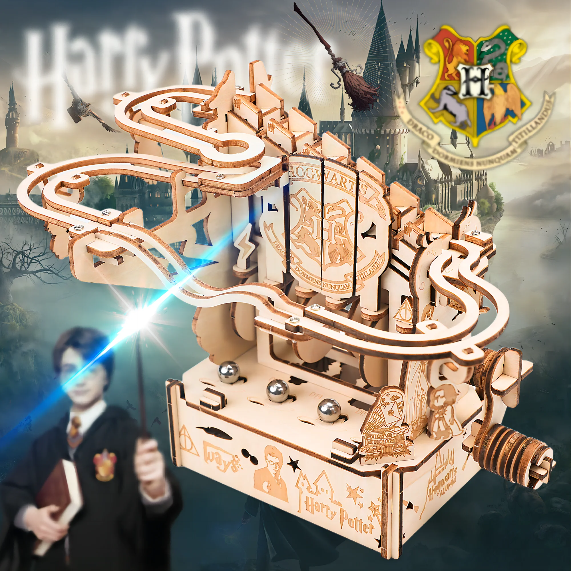 3D Wooden Puzzle Adults Magic Castle Cartoon Style Puzzle for Teens Montessori Education Puzzle Model Toys Best Gift For Kids