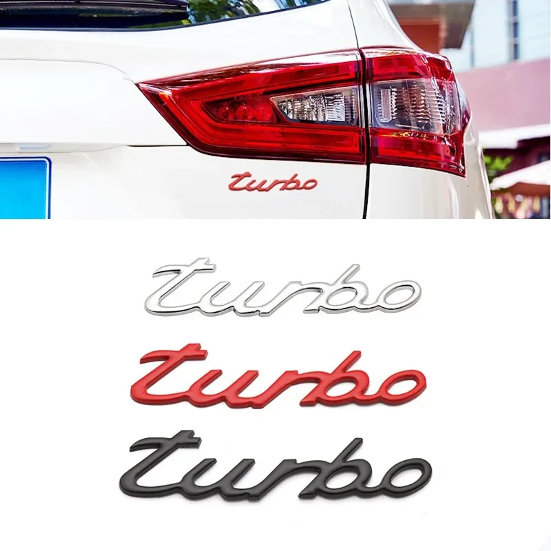 3D Metal TURBO Car Rear Boot Trunk Side Fender Car Emblem Badge Sticker Decals For Audi Honda