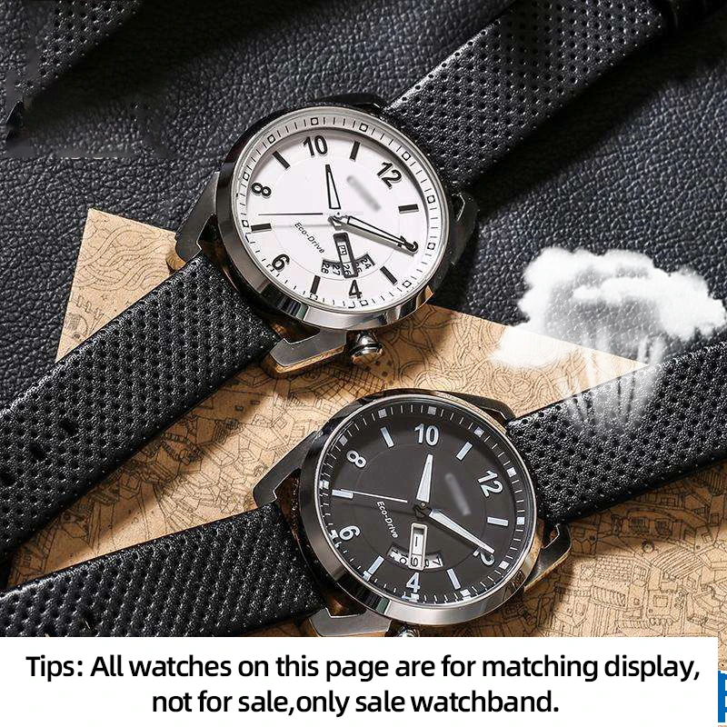 Men's Leather Watch Strap For Citizen AW0015-08E AW0010-01A\E Cowhide Wristband Accessories 20mm Equal Width Breathable Bracelet