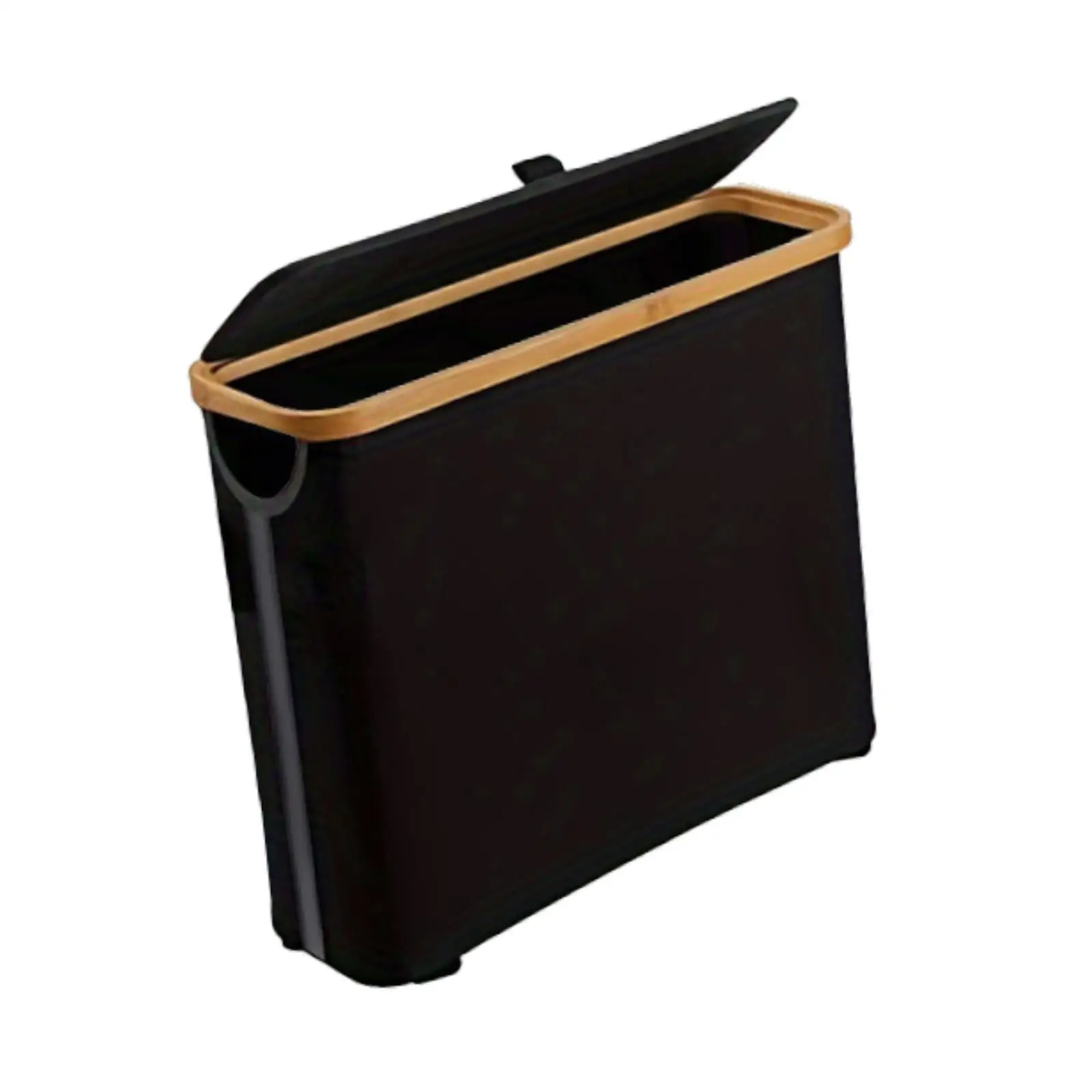 Toilet Paper Basket with Bamboo Lid Elevated Dry Organizer Dustproof Canvas Bin for Bathroom Accessories