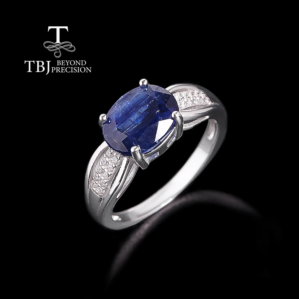 Noble Solitaire Natural Oval 8*10mm Kyanite Ring 925 Sterling Silver Elegant Fine Jewelry for Women's Anniversary Birthday Gifts