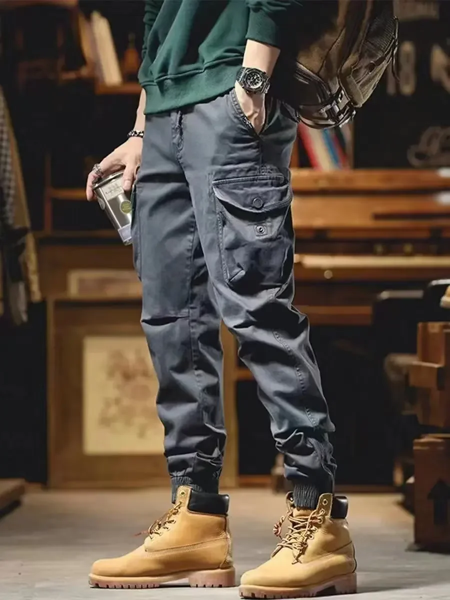 Men Tactical Pants Spring And Autumn Japan Korean Fashion Harun Pants Solid Casual Harajuku Cargo Pants Men Y2k Streetwear