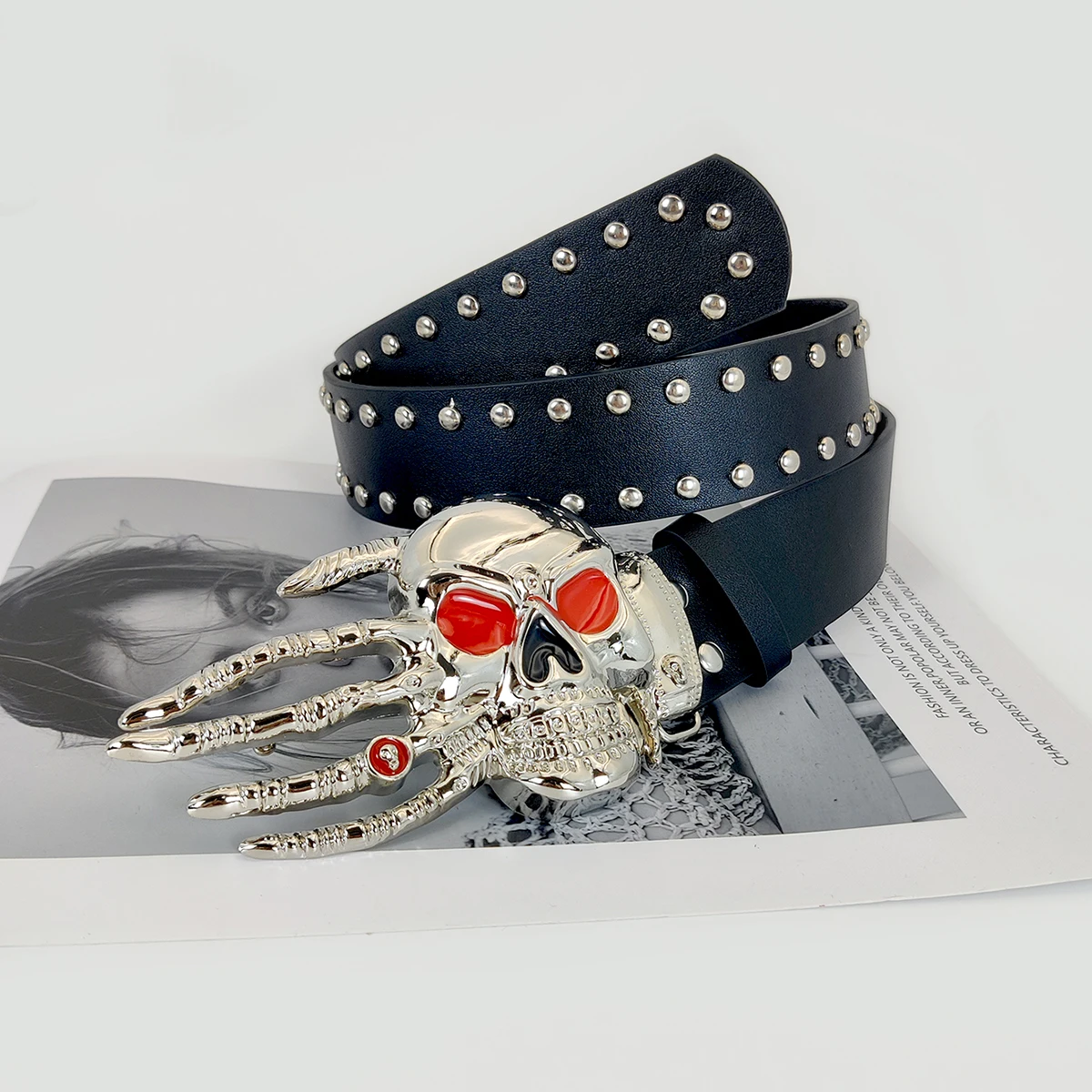 أحزمة للرجال والنساء بإبزيم جمجمة بانك ، حزام جينز ، أسود ، شارع ، حزام رجالي ، جودة عالية ، مصمم ، علامة تجارية فاخرة ، بين الرجال ، Y2K