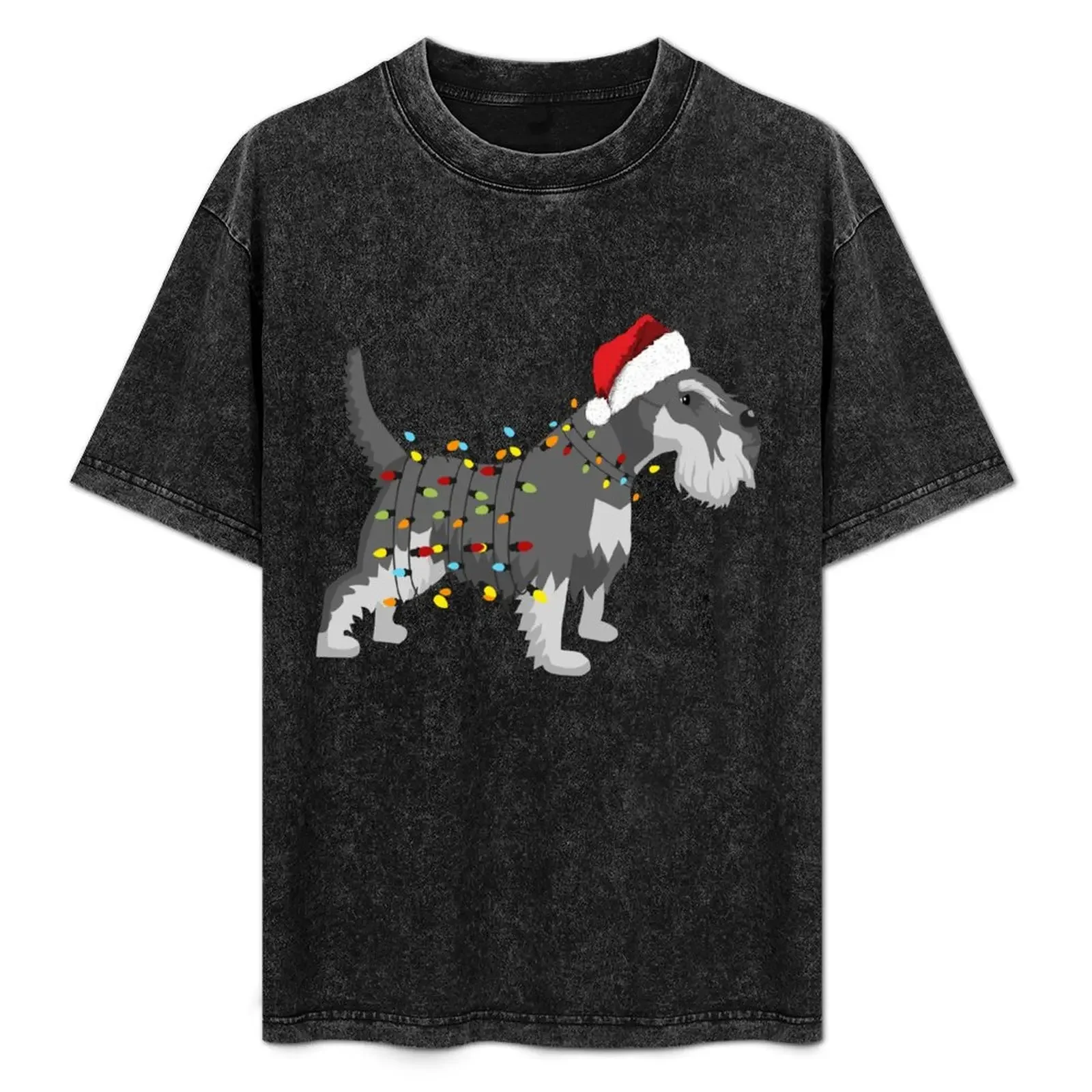 

Schnauzer Holiday Christmas Light T-Shirt Festive Simple T-Shirt