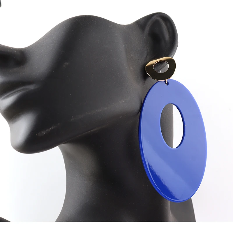 Newest Blue Metal Statement Earrings Can Mixed Colors