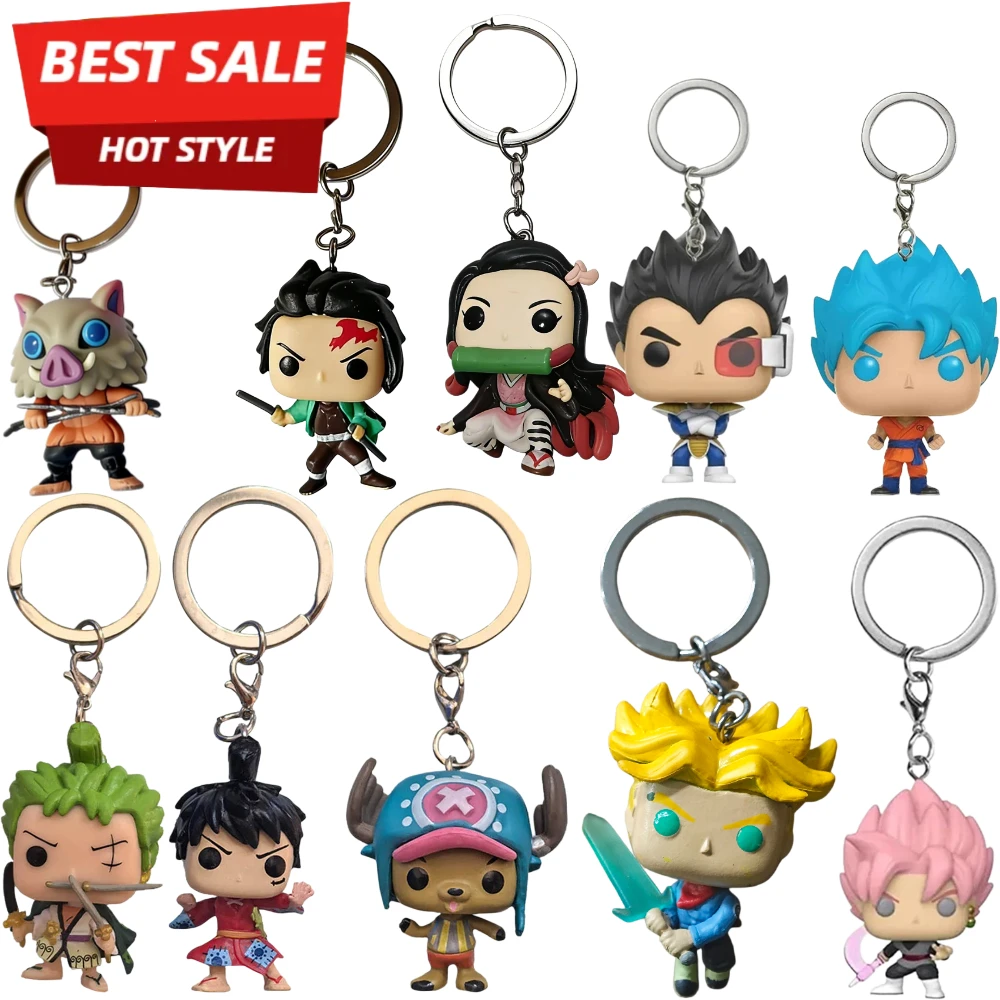 New Pocket Keychain Nezuko Tanjirou Zenitsu Inosuke Keychain Cute Vinyl  Action Figure Toys