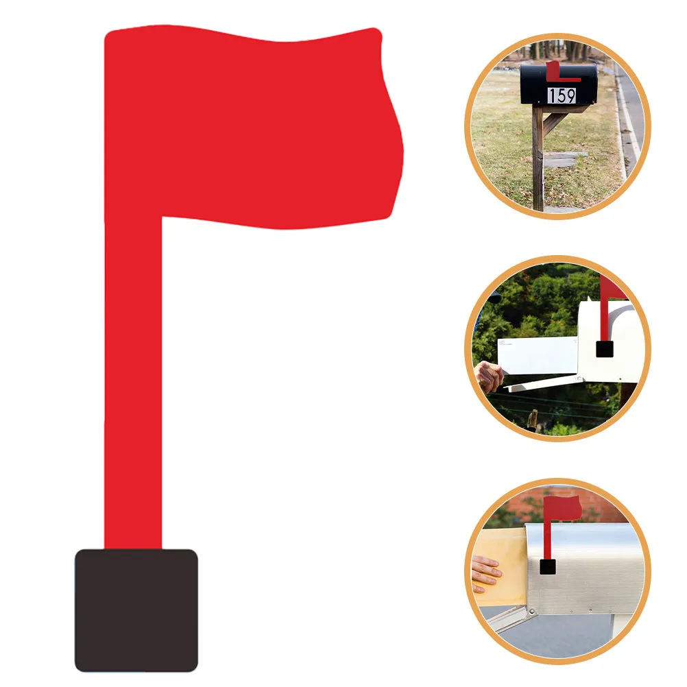 Universal Red Mailbox Flag Replacement Durable Outdoor Mail Signal Flag Easy Install Hardware