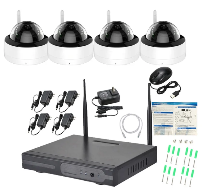 Sistema de cámaras de seguridad para el hogar domo CCTV inalámbrico 1080P función gran angular IP66 NVR Eseecloud grabación de Audio y vídeo en la nube Local