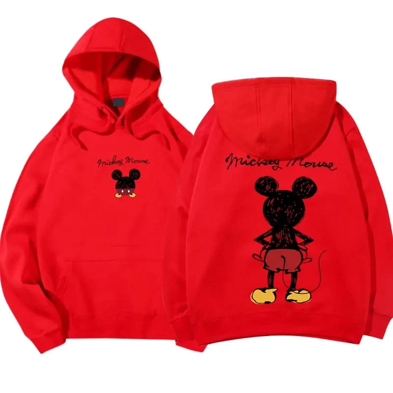 Mickey Mouse Anime Cartoon Hoodie Unisex Autumn Casual Pullover Harajuku Y2K Street Hip Hop Hoodie