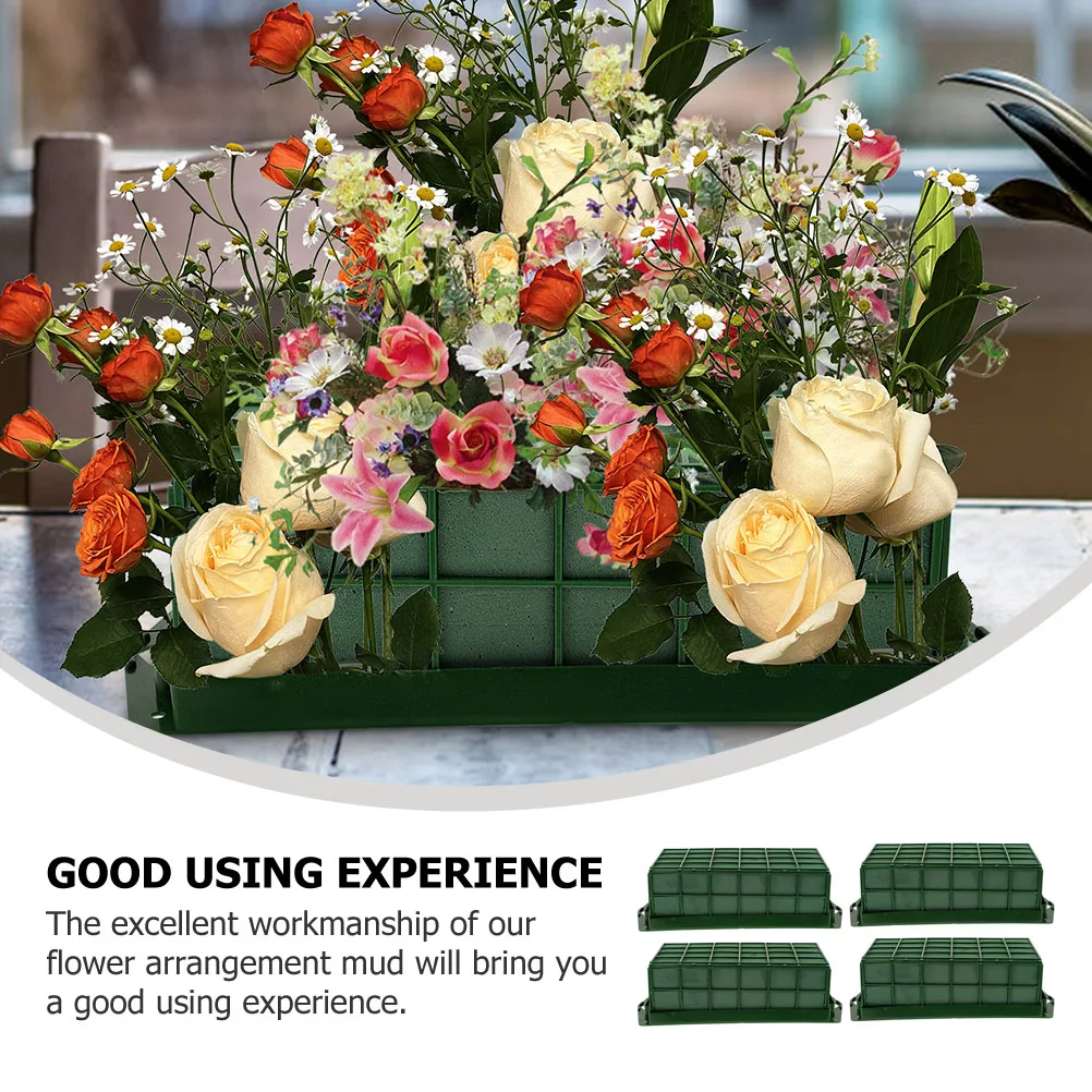 

4Pcs Rectangular Floral Foam Cage Flower Arrangement Mud Easy Installation Flower Holder for DIY Floral Decoration and Florist