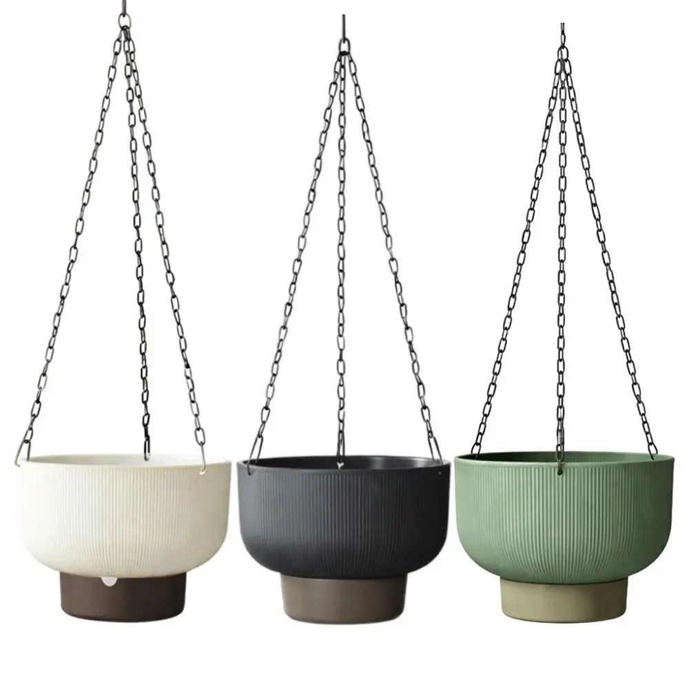 Self Watering Hanging Flower Pots Detachable Base White Green Grey Hanger Plant Basket Large Capacity Thickened Planter