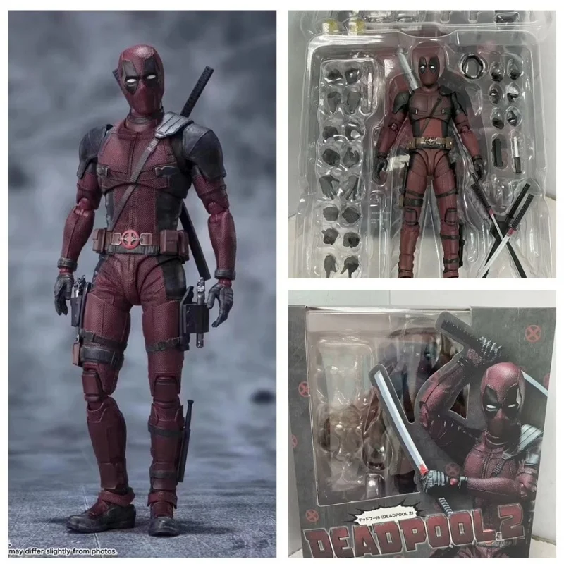 2024 shf deadpool 2 figura de ação pvc super-herói coleção boneca móvel 16cm marvel deadpool estatueta modelo brinquedos para presentes do menino