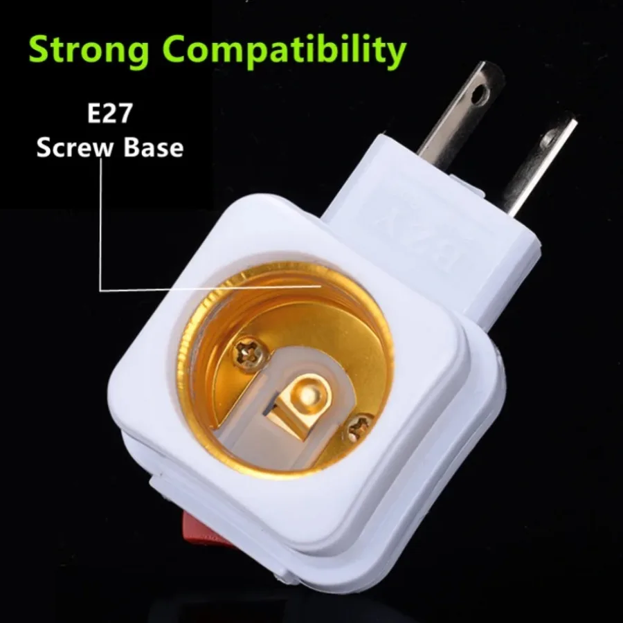 1-2PCS E27 LED Light Lamp Bulbs ON/OFF Switch Lighting Accessories Socket Base Holder EU/US/AU Plug Edison Light Bulb Adapter