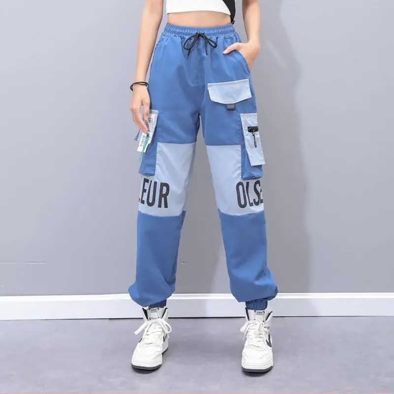 

Streetwear Women's Overalls Spring/Summer New Thin Cargo Pants Korean Fashion Loose Casual Ankle-Banded Sports Harem Trousers