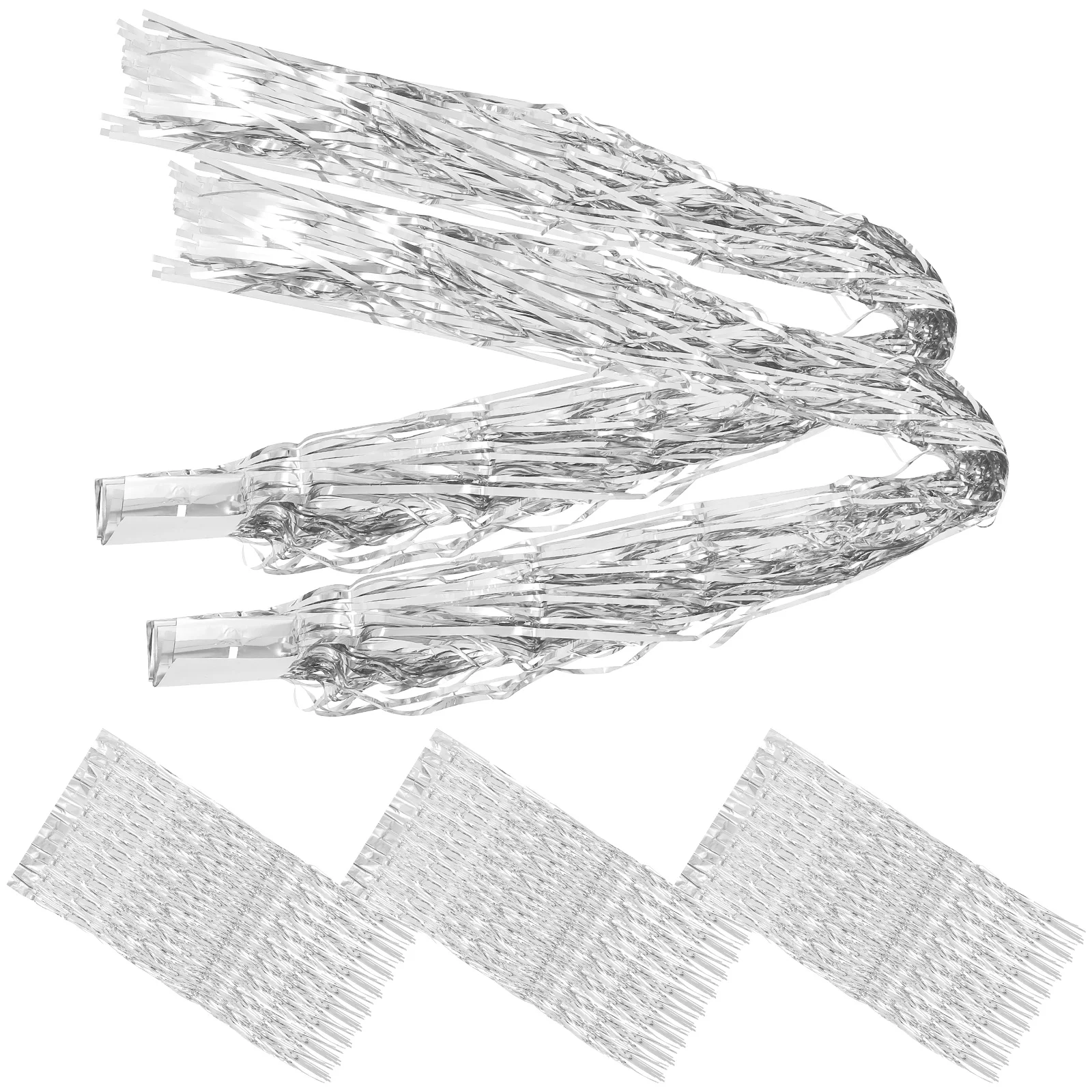 

5pcs Bright Rainbow Tinsel Fringe Curtain Door Decor Party Backdrop Wedding Christmas Decorations Foil Streamer Curtains For