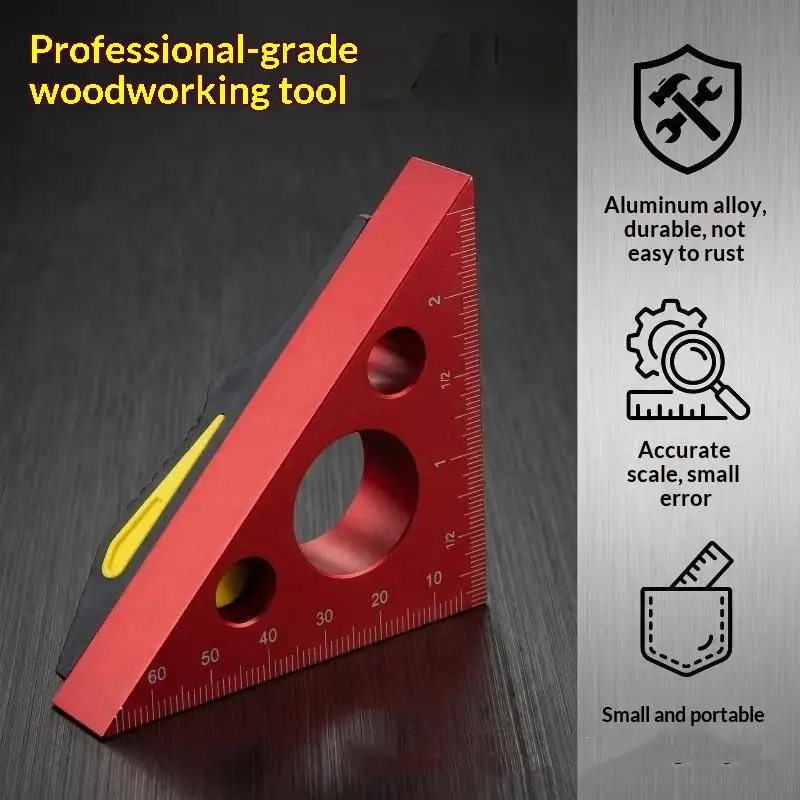 Professional Woodworking Measuring Gauge Aluminum Right Angle Ruler Triangle Scale for Carpenter Workshop DIY Tasks