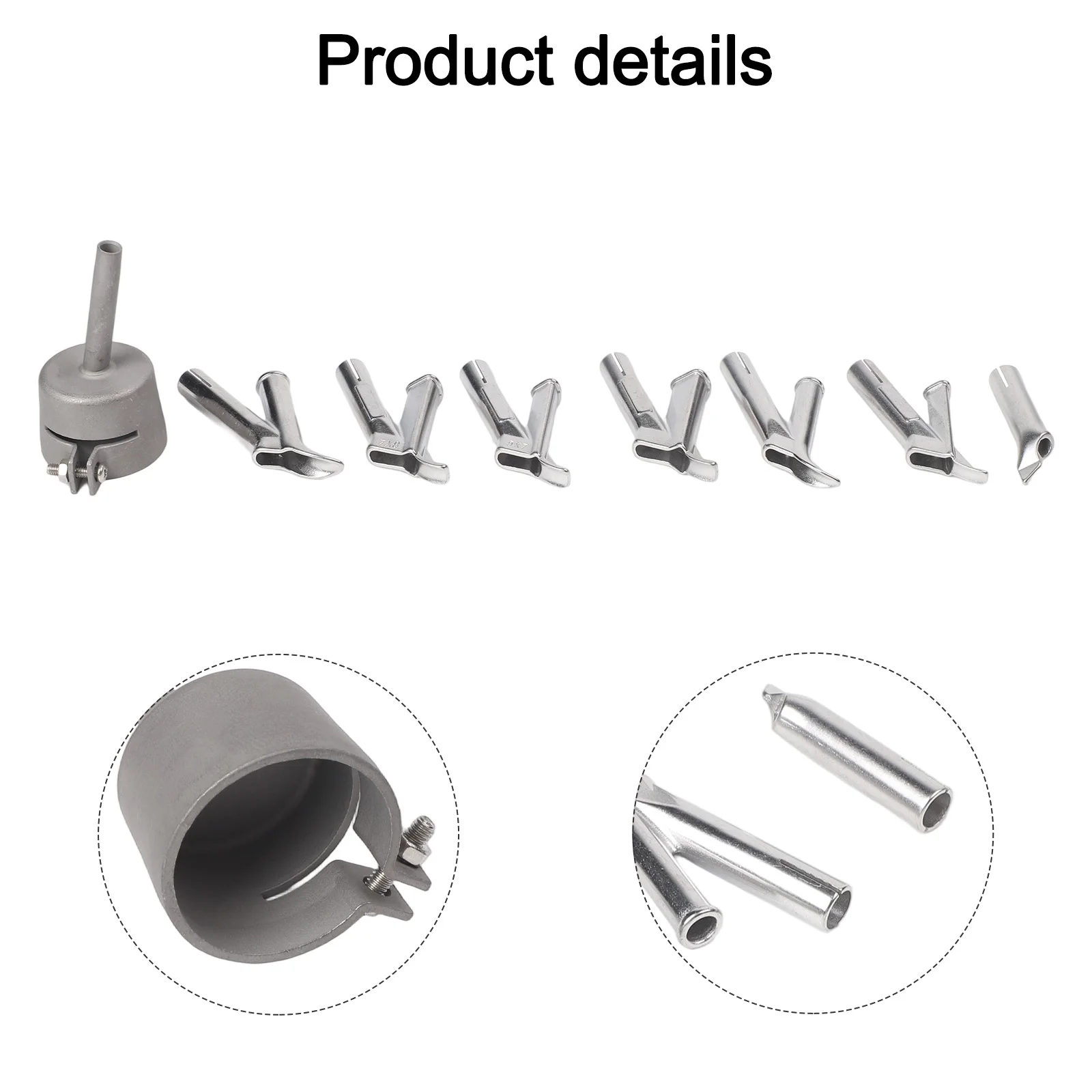 For 1500-2000W Hot Air Device Hot Air Nozzle Plastic Welding Projects High Temperature Welding Tips Stainless Steel Material