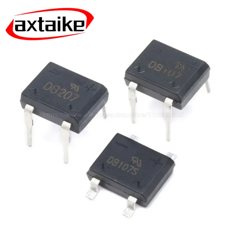 20PCS DB107 DB207 DB107S DB207S DIP SMD 4Pin SMT 1A 2A 1000V 1KV SINGLE PHASE GLASS PASSIVATED BRIDGE RECTIFIERS