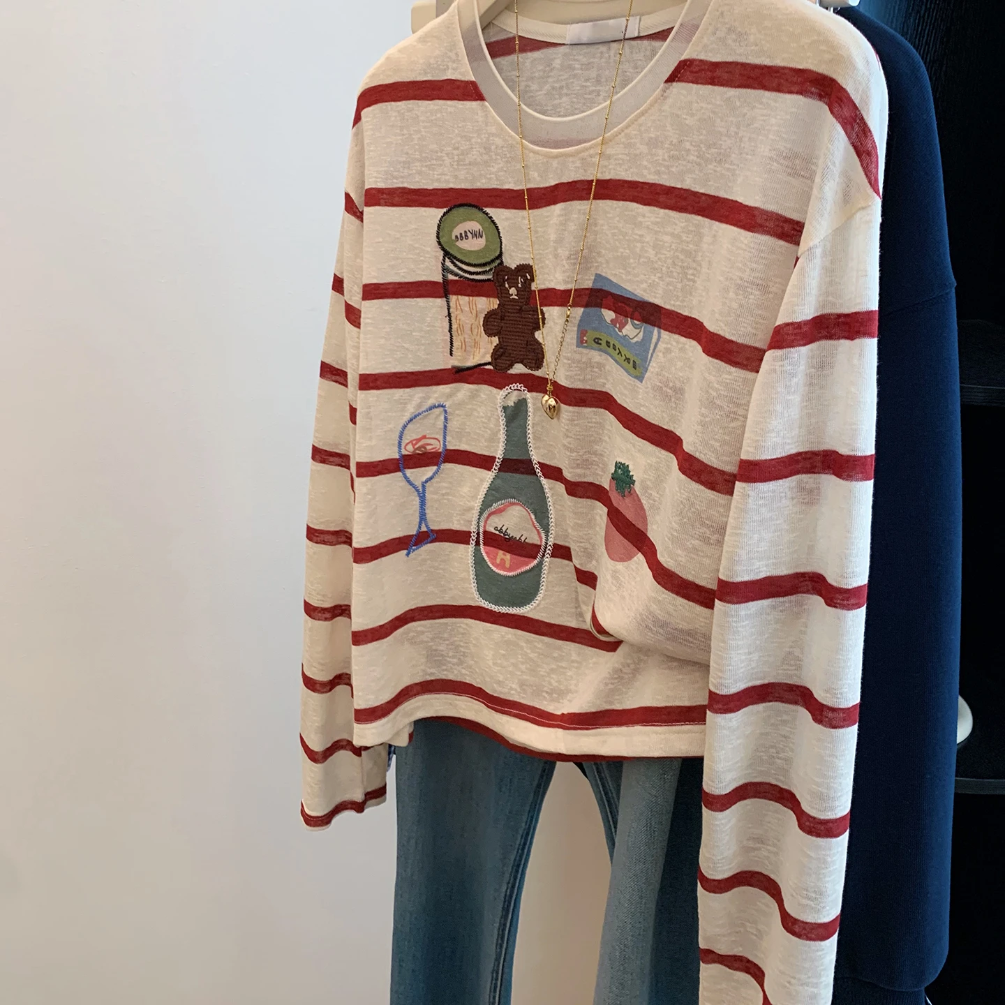 

Long Sleeved T Shirts Quality Womens Autumn Ruffled Placket Flowy Hem Urban Student Minimalist Artistic Leisure Easywear Vintage