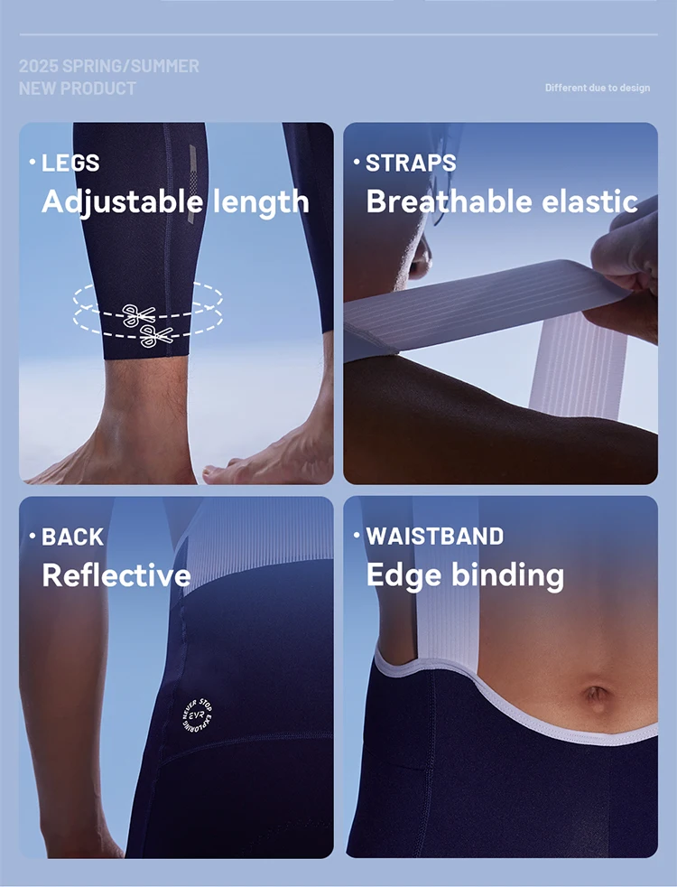 EVR Spring Herren-Radhose mit Doppelpolsterung, atmungsaktiv, schweißabsorbierend, für Rennrad und MTB, Fahrradhose – Detail 9