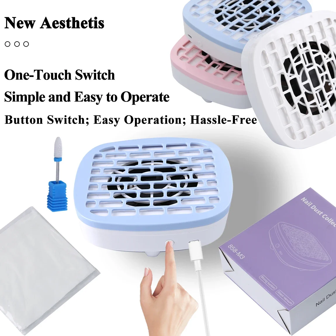 مجمع غبار الأظافر المحمول TFSCLOIN: منخفض الضوضاء، شفط قوي، فلتر قابل للإزالة - لإزالة غبار جل الصالونات والمنزلية #2