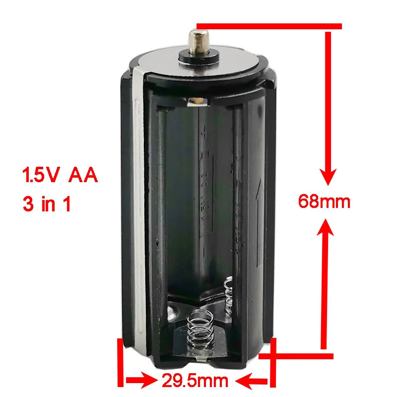 DC 1.5V AA 3 In 1 Series Connection Battery Holder Flashlight Power Compartments Portable Lighting Accessories