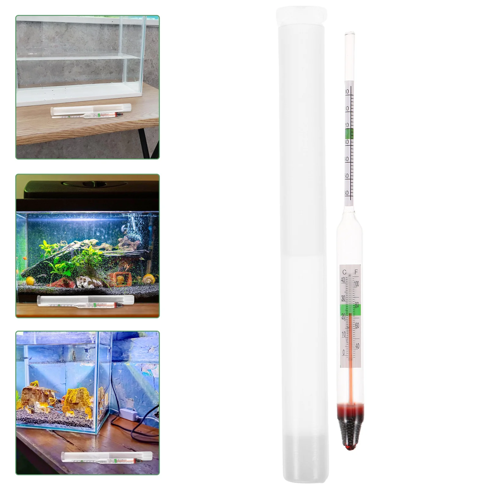 น้ําทะเลถังปลาความหนาแน่นเมตรวัดเครื่องทดสอบ Aquarium Aquatic Hydrometer แถบแก้ว Salinometer Kit