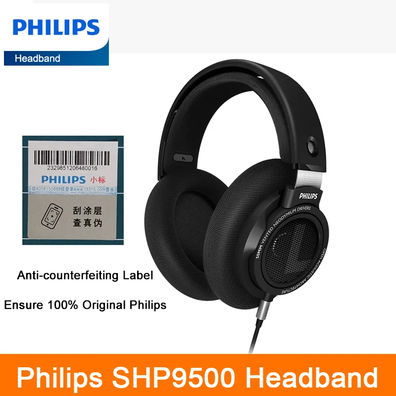 Оригинальные Проводные Наушники Philips SHP9500, игровые наушники с проводным управлением компьютера и микрофоном HD, гарнитура для звонков