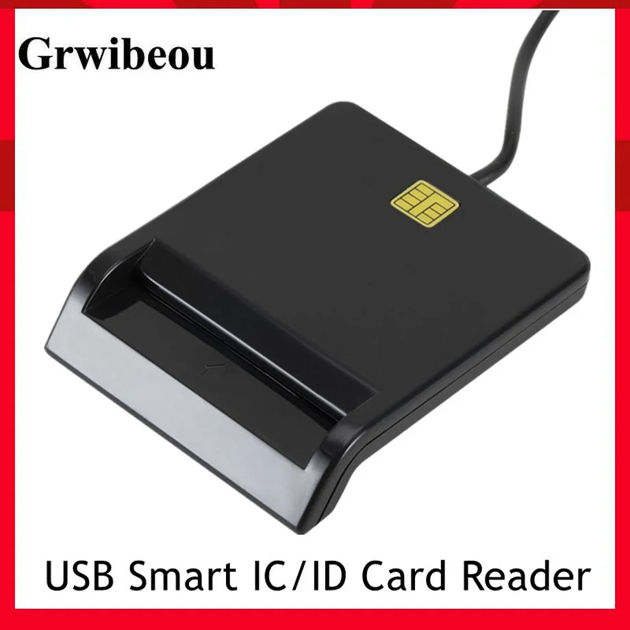 

Grwibeou USB Smart Card Reader For Bank Card IC/ID EMV card Reader High Quality for Windows 7 8 10 Linux OS USB-CCID ISO 7816