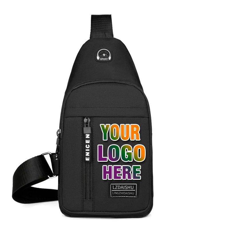 Personalizado design impresso saco de peito para homens e mulheres fora de casa viagens esportes lazer moda pequena crossbody saco dropshipping