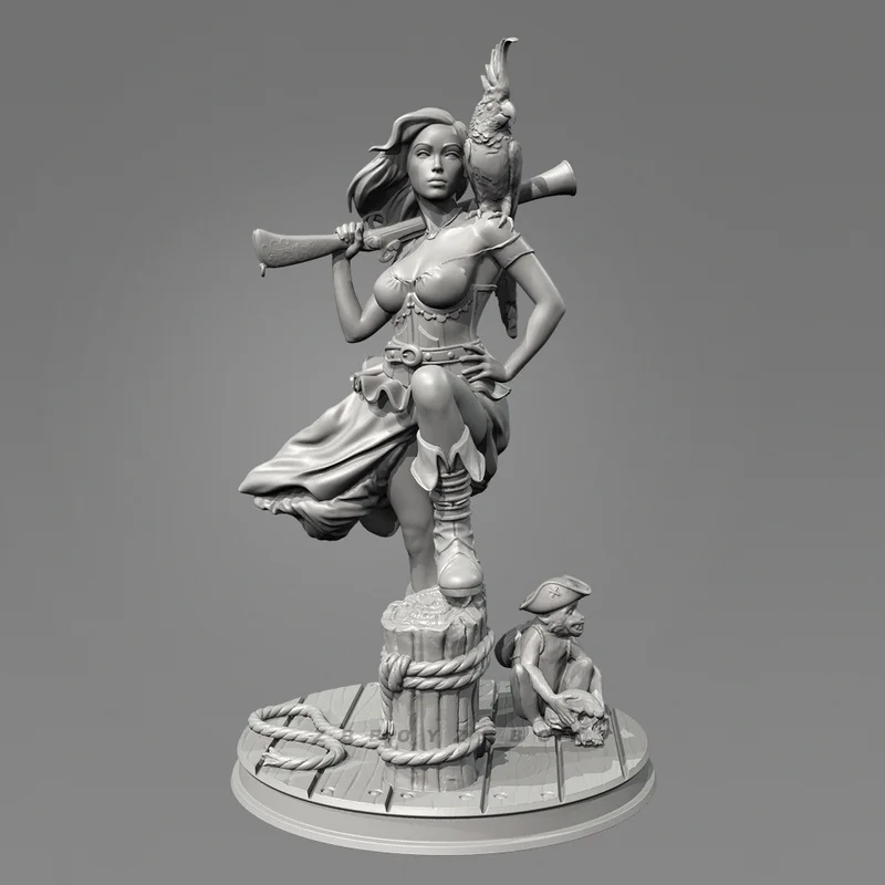 

38mm 50mm 75mm Caribbean Warrior Resin Model Figure Gk Micro Miniature 3d Printed White Model Toy Unassembled And Unpainted Kit