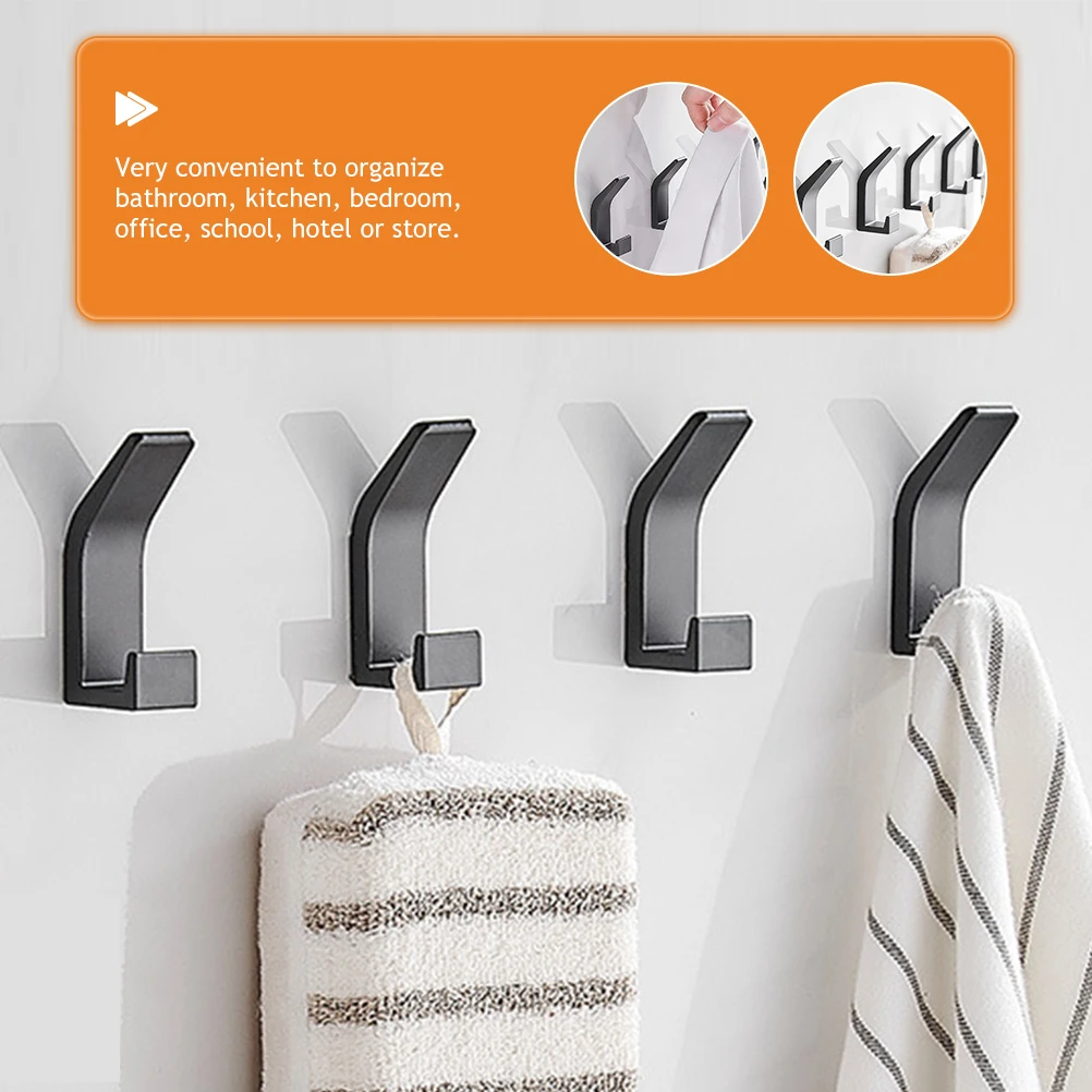 

6pcs Wall Hooks Seamless Storage Adhesive Coat Rack Hat Home Decor Bathroom Kitchen Bedroom Office School Hotel