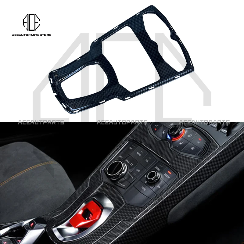 Dry Carbon Fiber Car Wheel Center Control Panel Cover Interior Trim For Lamborghini Huracan LP610 LP580 Auto Accessories