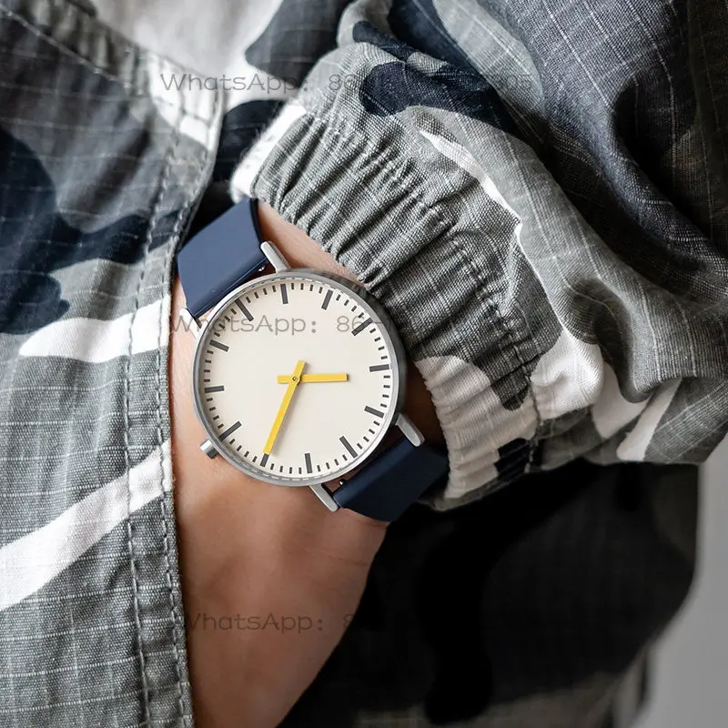 BIJOUONE B50 simple yellow silent minimalist men's and women's gift box waterproof stainless steel watch