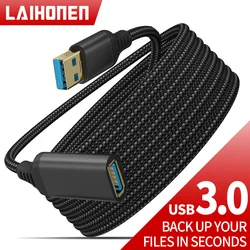 LAIHONEN Nylon Braided USB 3.0 Male To Female High Speed Transmission Data Cable Computer Camera Printer Extension Cable XBOX