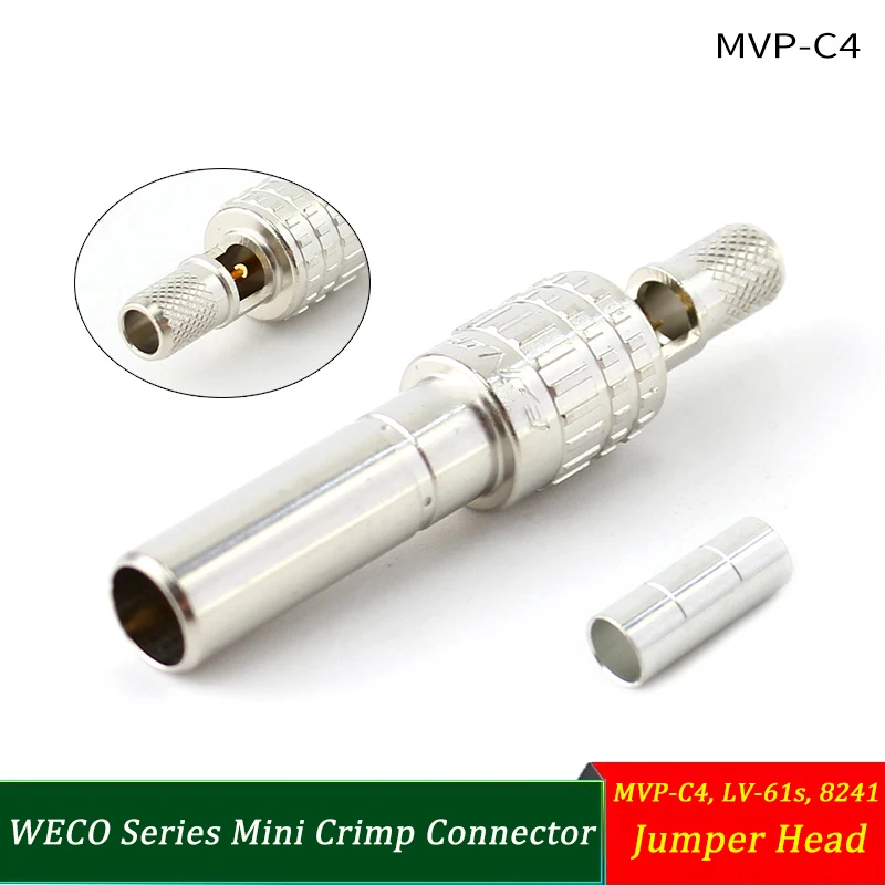 

Mini WECO Video Crimp Connector for MVP-C4/LV-61s/8241 Jumper, BNC Coaxial for CCTV Security Wiring