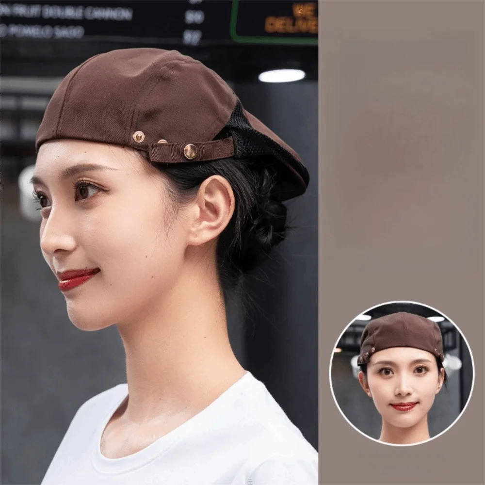 

High Quality Breathable Beret Hat Comfortable Oil-resistant Male Chef Hat Canvas Service Cap Restaurant BBQ Restaurant Kitchen