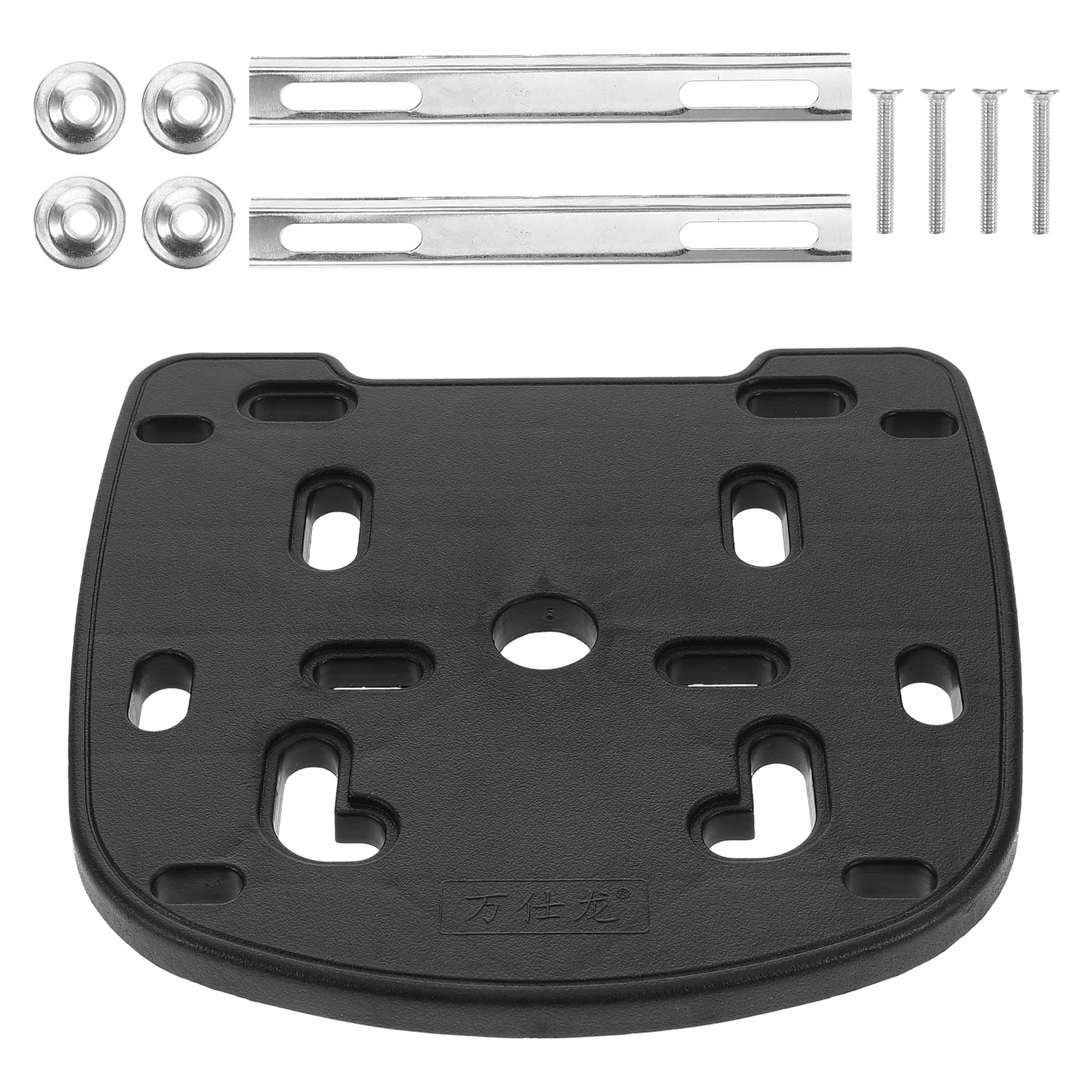 Boîte à bagages arrière de moto épaisse universelle, 1 ensemble, vis de plaque de Base, bandes de fixation, adaptateur de montage Stable pour support de coffre