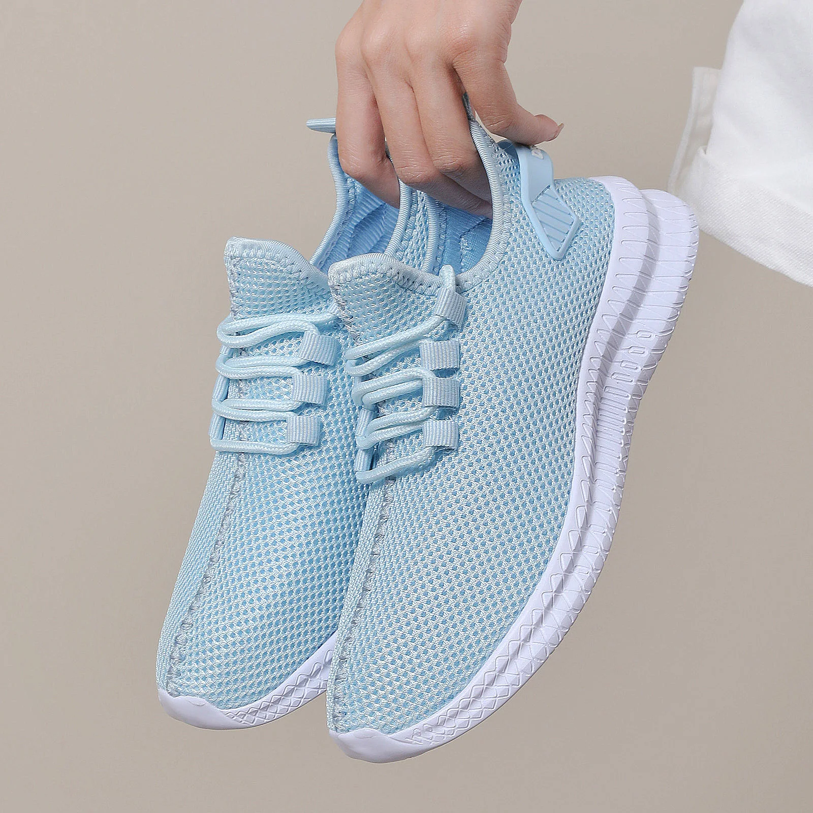 Women Shoes Lace Up Casual Shoes For Women Sneakers Lavender Breathable Mesh Sports Shoes Tennis For Women