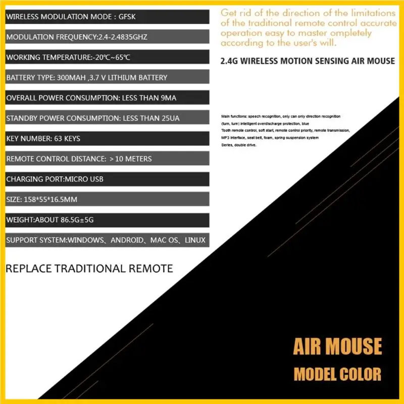 Q1JF 2.4G Wireless Air Mouse Keyboard Remote Contrôle 2 en 1 pour HTPC