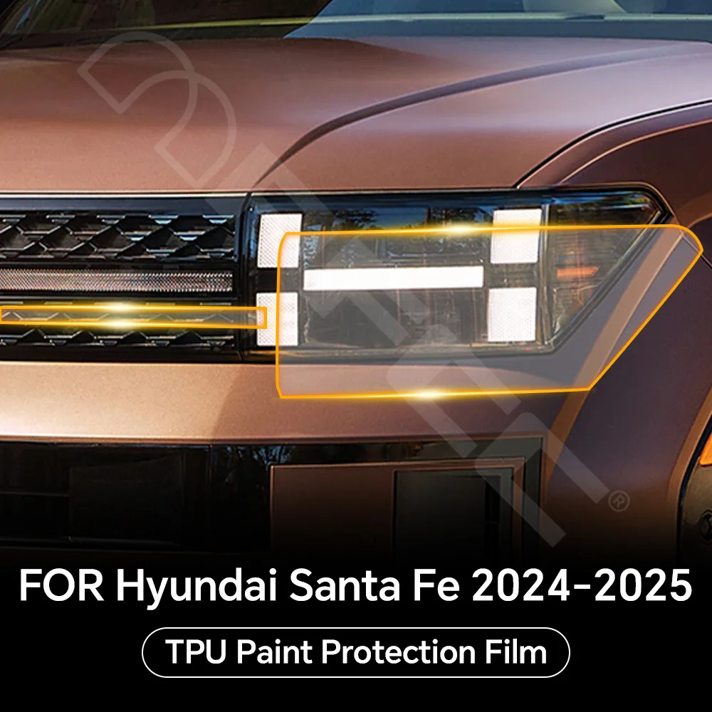 

Car Headlight Rearview B Pillars TPU Protection Film For Hyundai Santa FE 2024 2025 Anti-scratch Pre-cut PPF Clear Bra Resistant