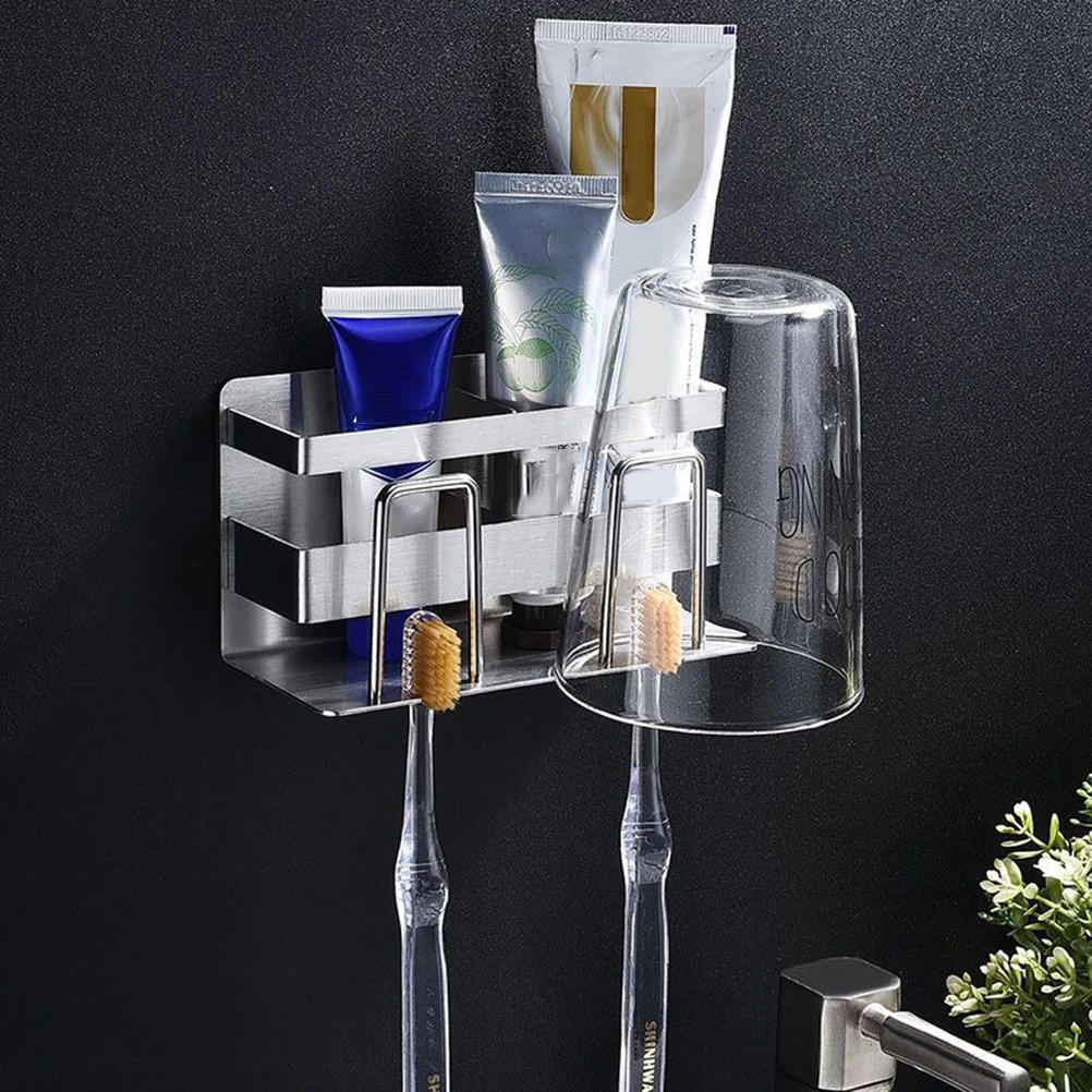 

Toothbrush Holder Stainless Steel Creative Wall Mounted Organizer for Home Bathroom Storage Quick Dry Ventilated Toothbrush