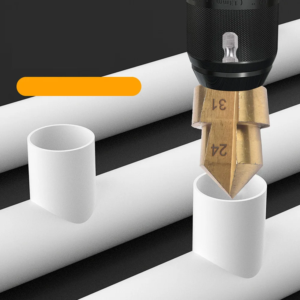 2pcs Pipe Drill Bit Hex Shank PPR Lifting Stepped Drill Bit Water Pipe Expansion Connection Tool Pipe Expander Set
