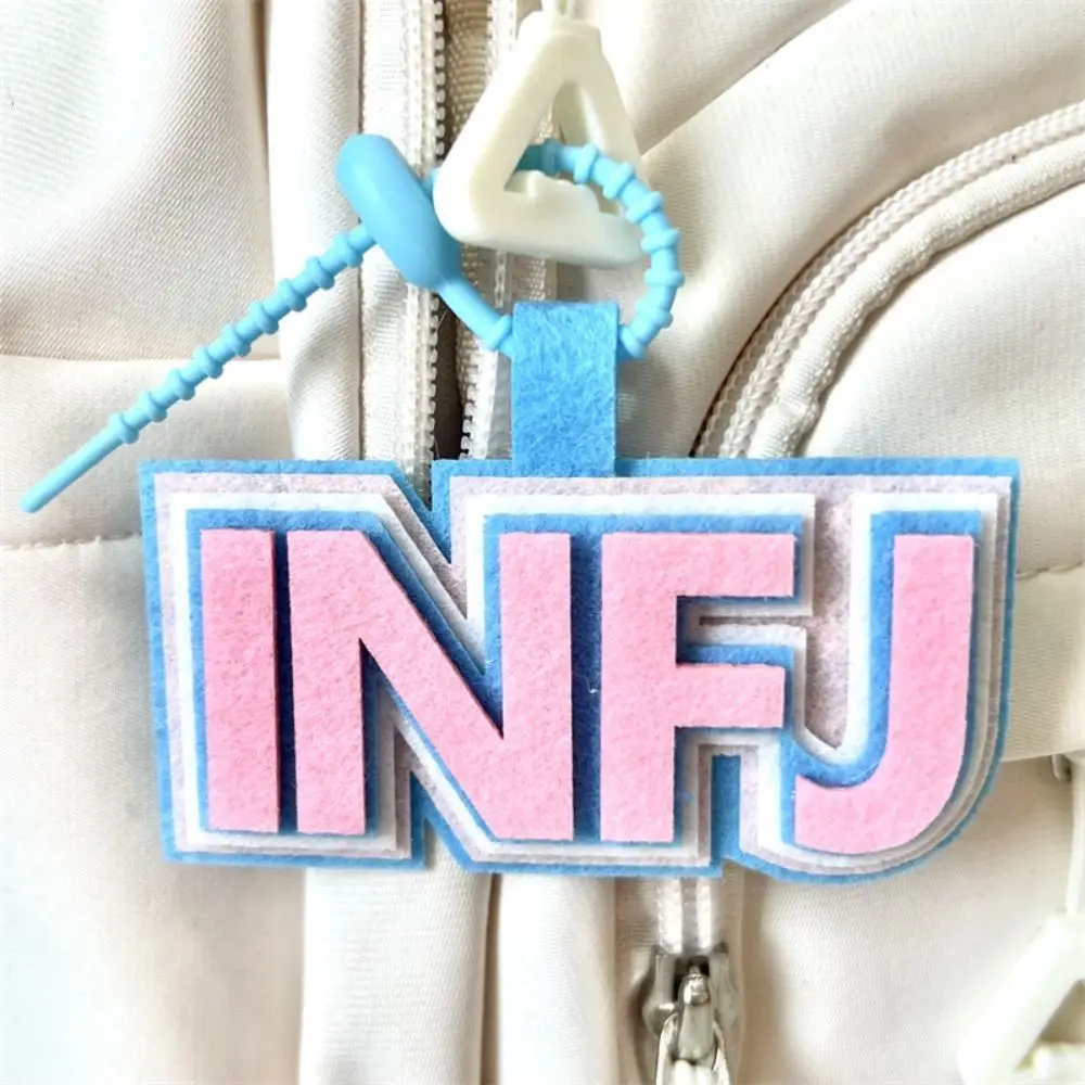 Creative Letter MBTI Key Chain Colorful Styles Keyring Non-woven Pendant Bag Pendant Charms 16 Type Personality Key Chain Women