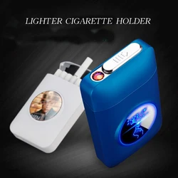 Charging Cigarette Box Lighter Integrated Machine Dual Use 19 Cigarette Boxes Wind and Moisture Proof USB Electronic Cigarette L