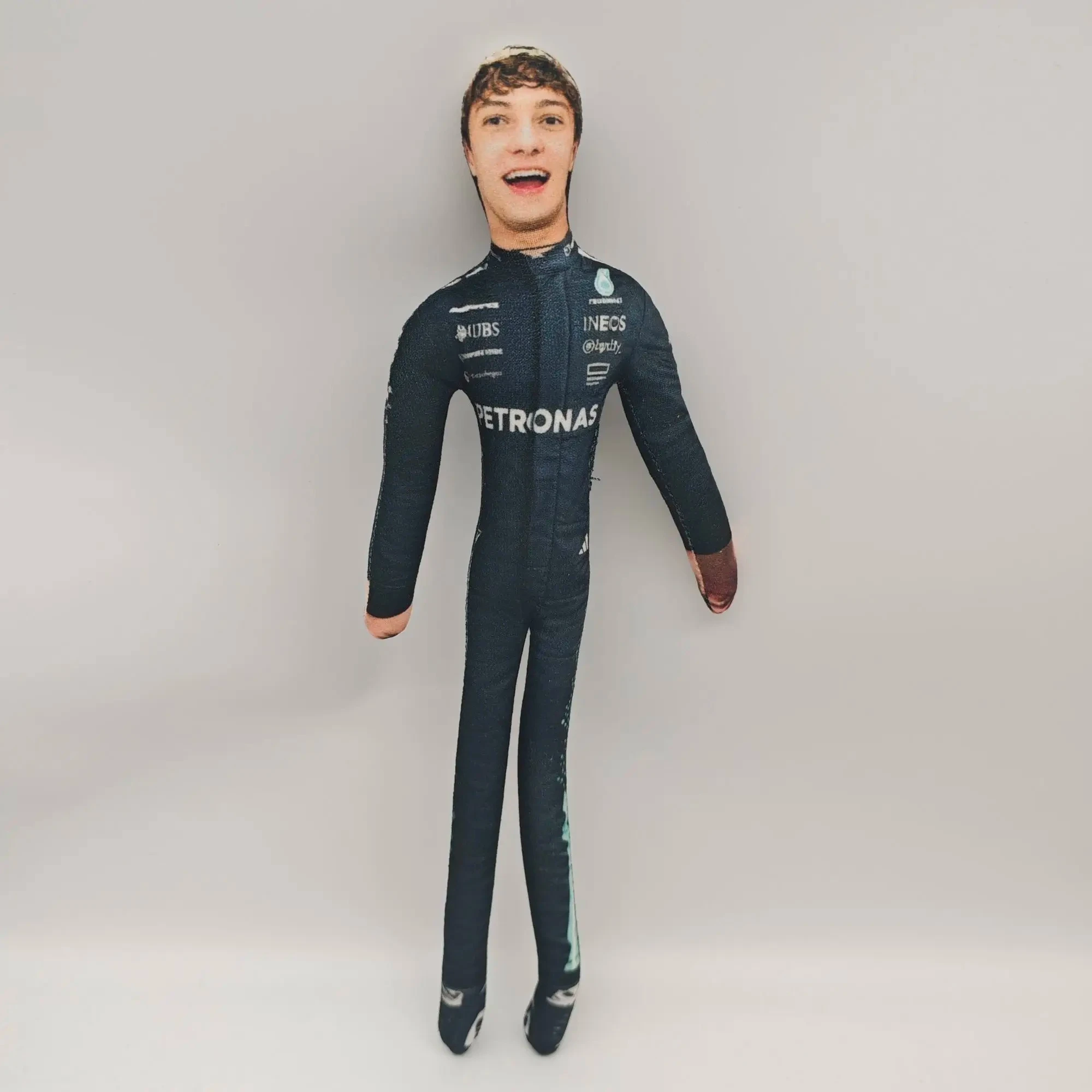 28cm Piastri George Carlos Sainz Rennfahrer Plüschtier Niedliches Kuscheltier mit Beweglichem Skelett für Auto Geschenk Schreibtisch-Dekoration – Detail 9